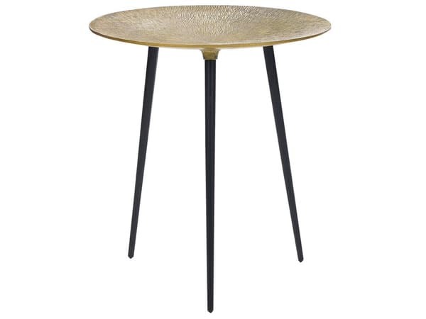 Sivupöytä kulta musta 45 x 50 x 45 cm alumiini rauta pyöreä vankka käsintehty moderni glamour