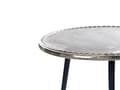 Miniatyrbillede 4 af 6: Sidebord Sølv og sort aluminium og jern Top Rund Distressed Retro Stil
