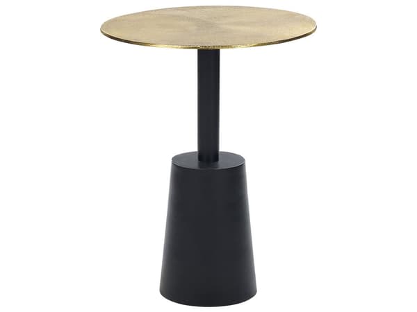 Sidobord Svart och Guld Metall Rund Geometrisk Form Modernt Avlastningsbord