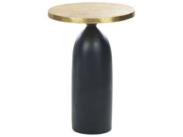 Sidobord Svart och Guld Metall Rund Geometrisk form Modernt Gavelbord Vardagsrum Hall