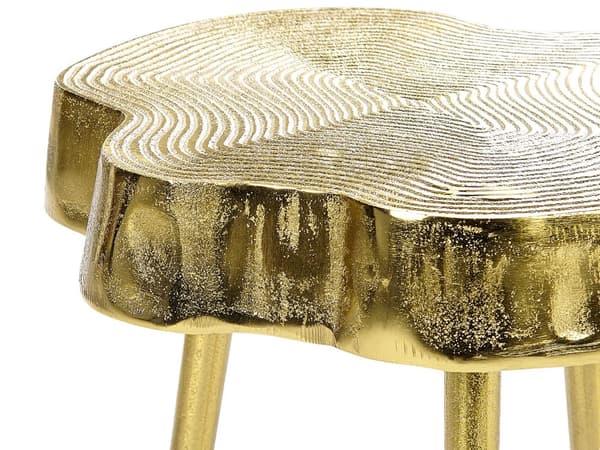 Sidebord Guld Metal 30 x 30 x 50 cm Accent Endebord Træeffekt Glans Glamourøs Stue