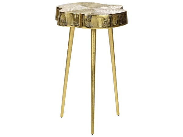 Sidebord Guld Metal 30 x 30 x 50 cm Accent Endebord Træeffekt Glans Glamourøs Stue
