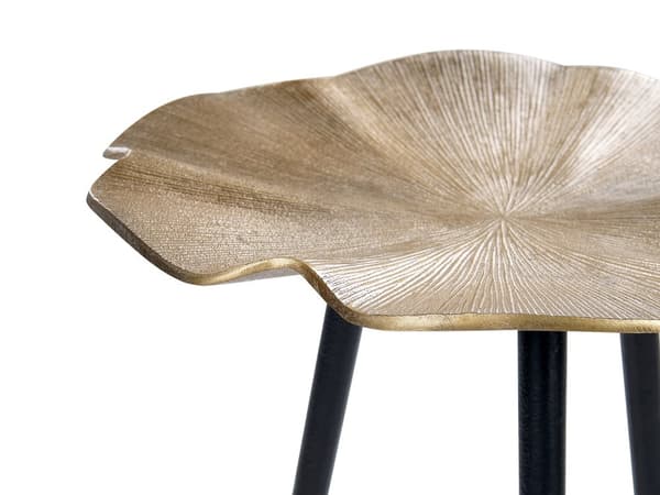 Sidobord Guld och Svart Aluminium och Järn Rund Blank Retro Heminredning Vardagsrum Hall Sovrum
