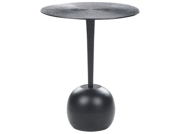 Sivupöytä musta 40 x 49 x 40 cm alumiini pyöreä mattaviimeistely moderni minimalistinen