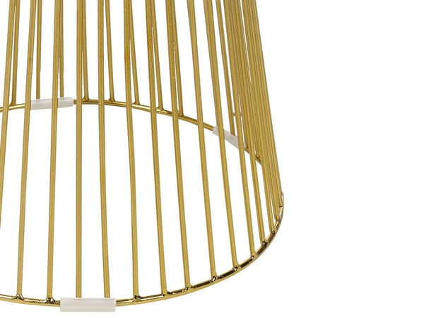 Sidebord Hvid Marmorplade Guld Metalstel 41 x 41 cm Rund Glam Moderne Stue Soveværelse