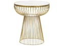 Miniatyrbillede 1 af 6: Sidebord Hvid Marmorplade Guld Metalstel 41 x 41 cm Rund Glam Moderne Stue Soveværelse