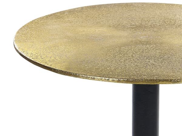 Sidebord Sort og Guld Metal Rund Geometrisk Form Moderne Endebord