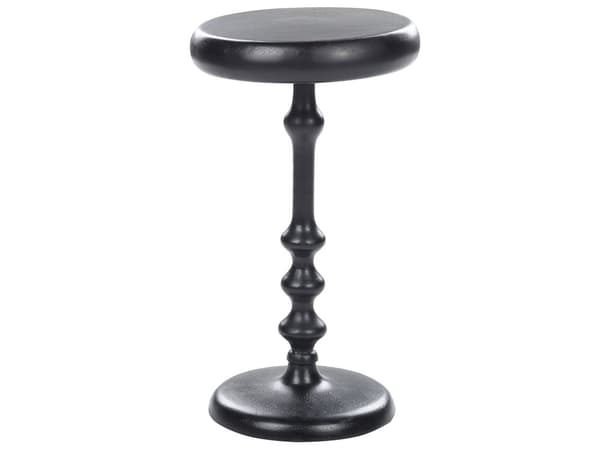 Sidebord Sort Metal Rund Geometrisk Form Endebord