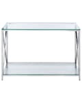 Miniatyrbilde 5 av 7: Konsollbord Gjennomsiktig Glasstopp Sølv Rustfritt Stålramme 78 x 40 cm Glam Moderne Stue Soverom Gang