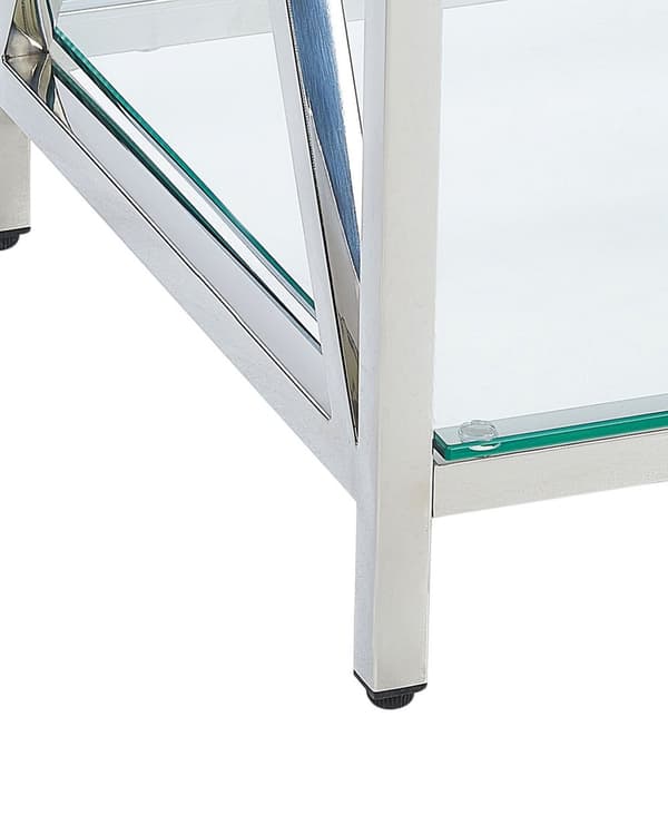 Konsollbord Gjennomsiktig Glasstopp Sølv Rustfritt Stålramme 78 x 40 cm Glam Moderne Stue Soverom Gang