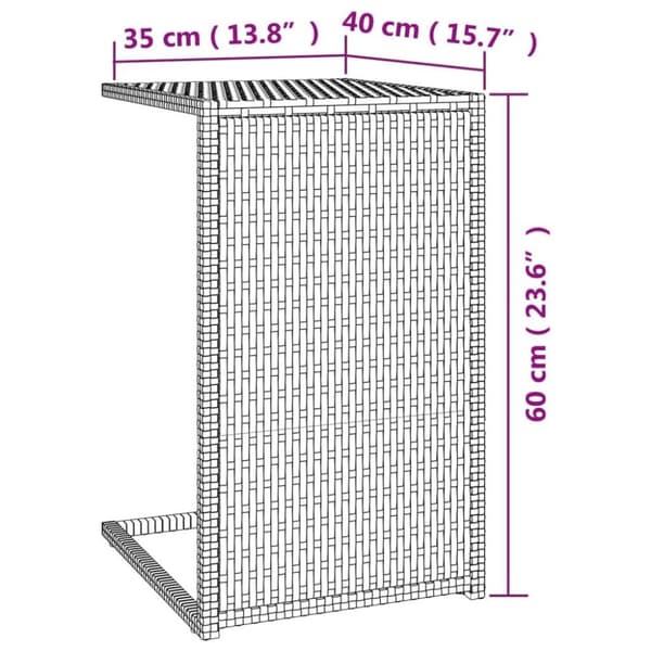 vidaXL C-bord svart 40x35x60 cm polyrotting