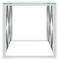 Miniatyrbillede 4 af 6: vidaXL sofabord 110x45x45 cm rustfrit stål og glas