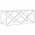 Miniatyrbillede 1 af 6: vidaXL sofabord 110x45x45 cm rustfrit stål og glas