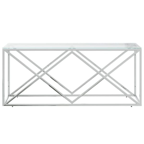 vidaXL Soffbord 110x45x45 cm rostfritt stål och glas