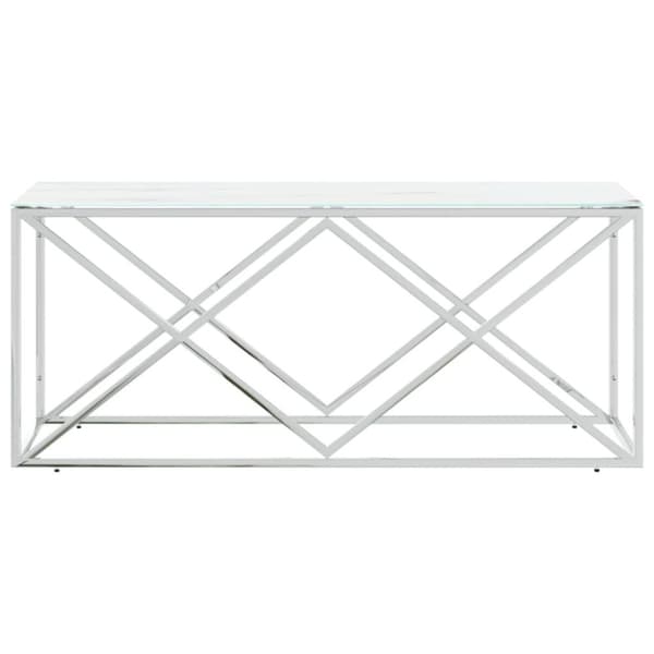 vidaXL Salongbord 110x45x45 cm rustfritt stål og glass
