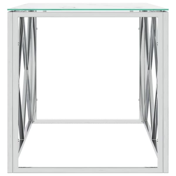 vidaXL Salongbord 110x45x45 cm rustfritt stål og glass