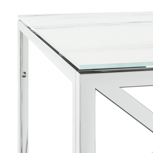 vidaXL Salongbord 110x45x45 cm rustfritt stål og glass