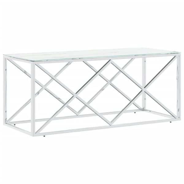 vidaXL Salongbord 110x45x45 cm rustfritt stål og glass