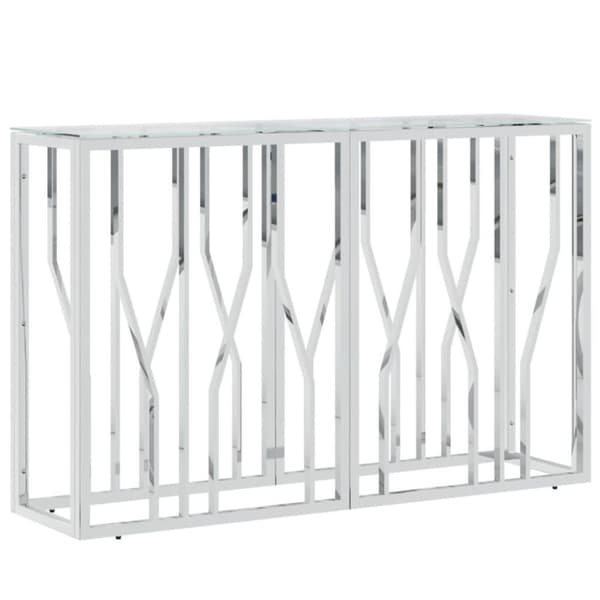 vidaXL Konsolipöytä 110x30x70 cm ruostumaton teräs ja lasi