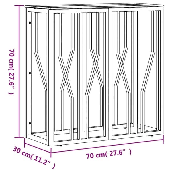 vidaXL konsolbord 70x30x70 cm rustfrit stål og glas