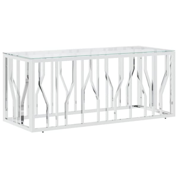 vidaXL sofabord 110x45x45 cm rustfrit stål og glas