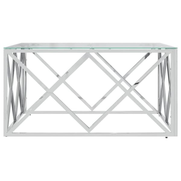 vidaXL sofabord 80x80x40 cm rustfrit stål og glas