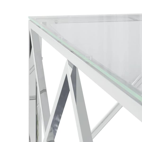 vidaXL sofabord 80x80x40 cm rustfrit stål og glas