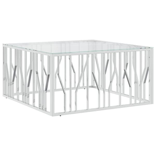 vidaXL sofabord 100x100x50 cm rustfrit stål og glas