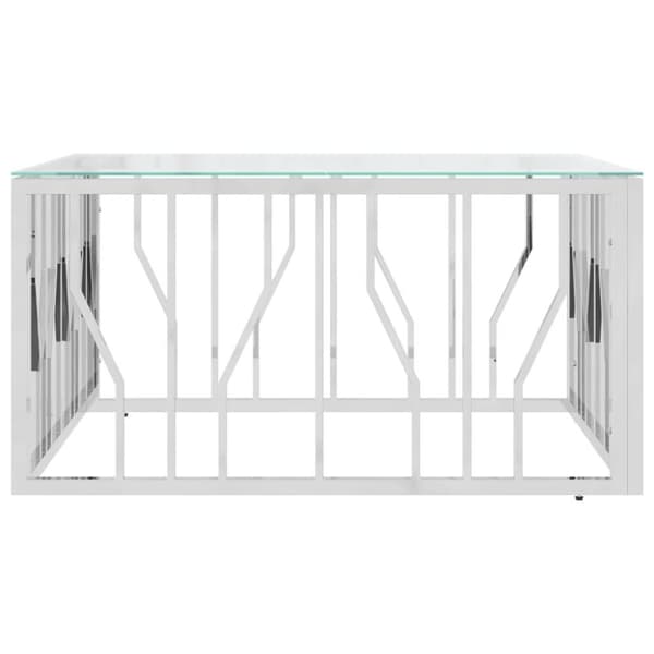 vidaXL Sohvapöytä 80x80x40 cm ruostumaton teräs ja lasi