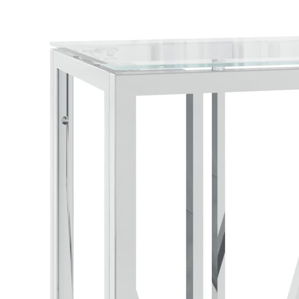 vidaXL Konsollbord 110x30x70 cm rustfritt stål og glass