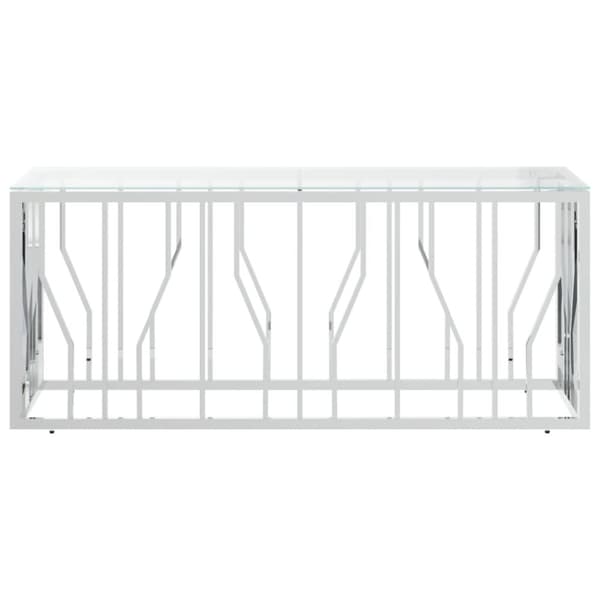 vidaXL Salongbord 110x45x45 cm rustfritt stål og glass