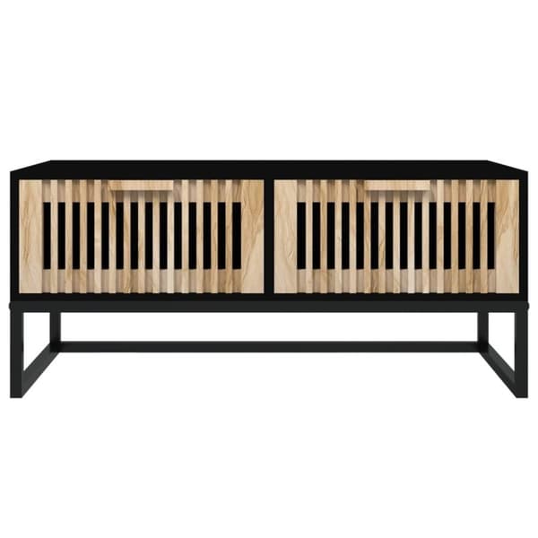 vidaXL Soffbord svart 80x40x35 cm konstruerat trä och järn