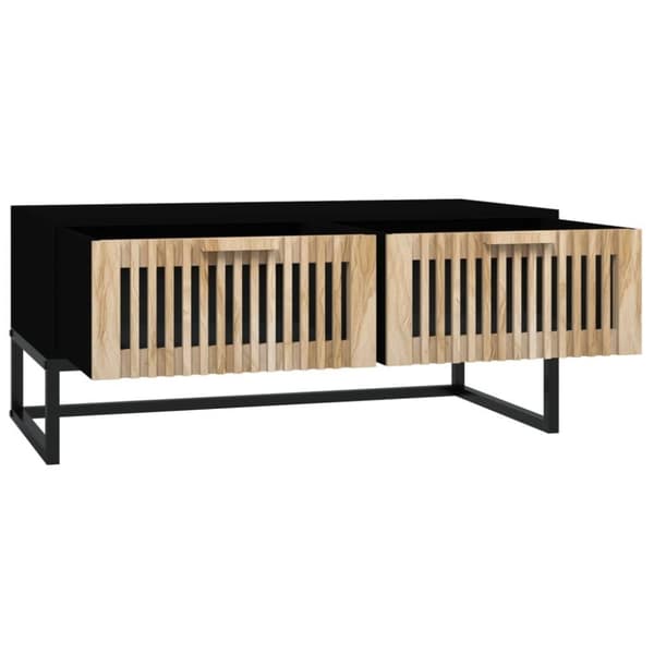 vidaXL Soffbord svart 80x40x35 cm konstruerat trä och järn