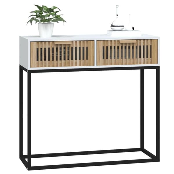 vidaXL Konsolbord vit 80x30x75 cm konstruerat trä och järn