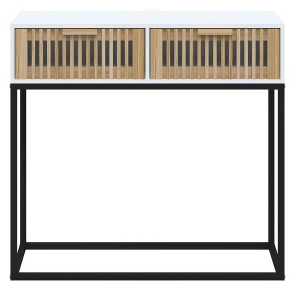vidaXL Konsolbord vit 80x30x75 cm konstruerat trä och järn