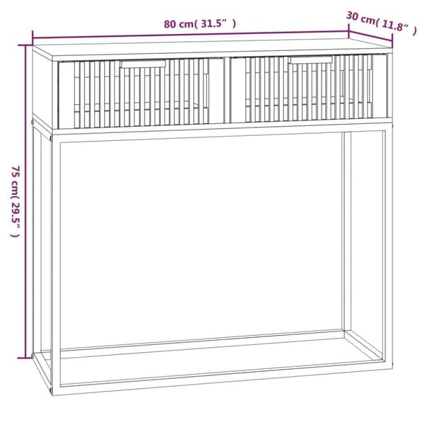 vidaXL Konsolbord vit 80x30x75 cm konstruerat trä och järn