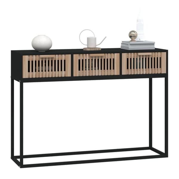 vidaXL konsolbord 105x30x75 cm konstrueret træ og jern sort