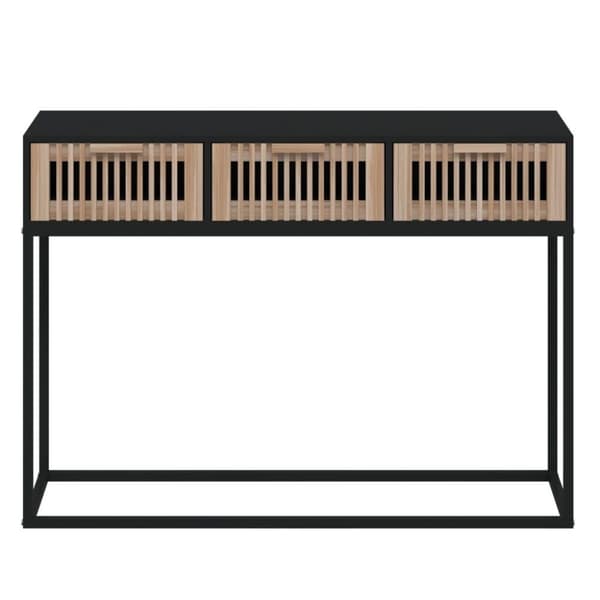 vidaXL konsolbord 105x30x75 cm konstrueret træ og jern sort
