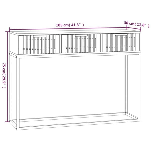 vidaXL konsolbord 105x30x75 cm konstrueret træ og jern sort