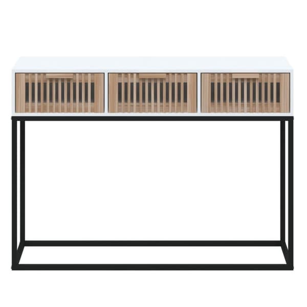 vidaXL konsolbord 105x30x75 cm konstrueret træ og jern hvid