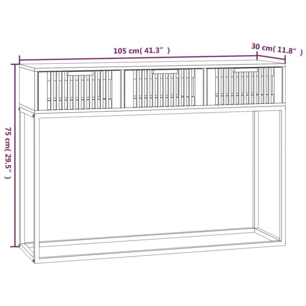 vidaXL konsolbord 105x30x75 cm konstrueret træ og jern hvid