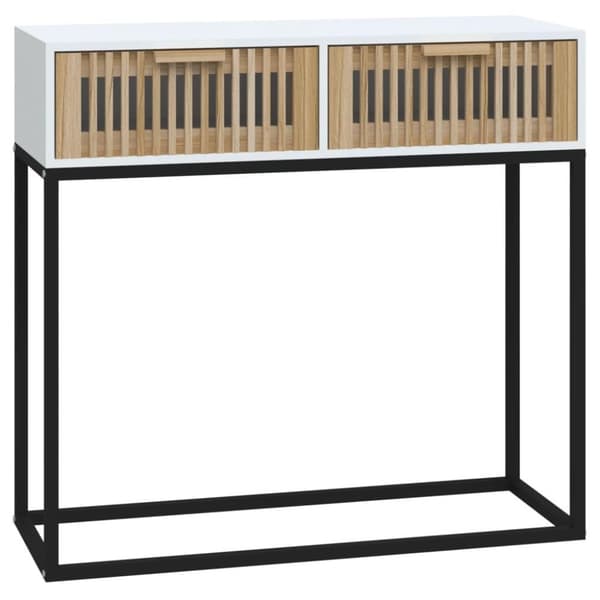 vidaXL konsolbord 80x30x75 cm konstrueret træ og jern hvid