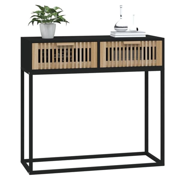 vidaXL konsolbord 80x30x75 cm konstrueret træ og jern sort