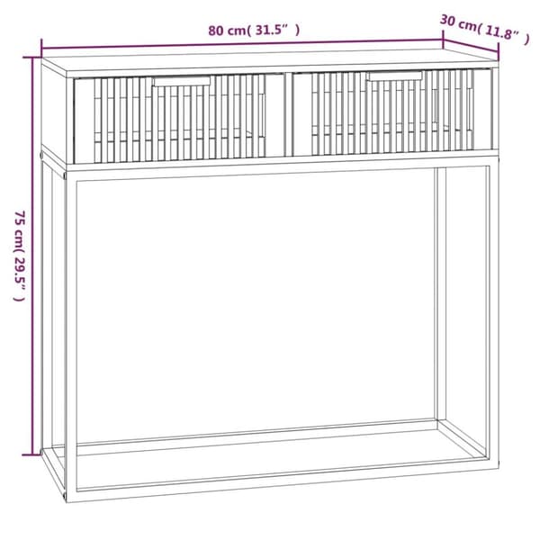 vidaXL konsolbord 80x30x75 cm konstrueret træ og jern sort