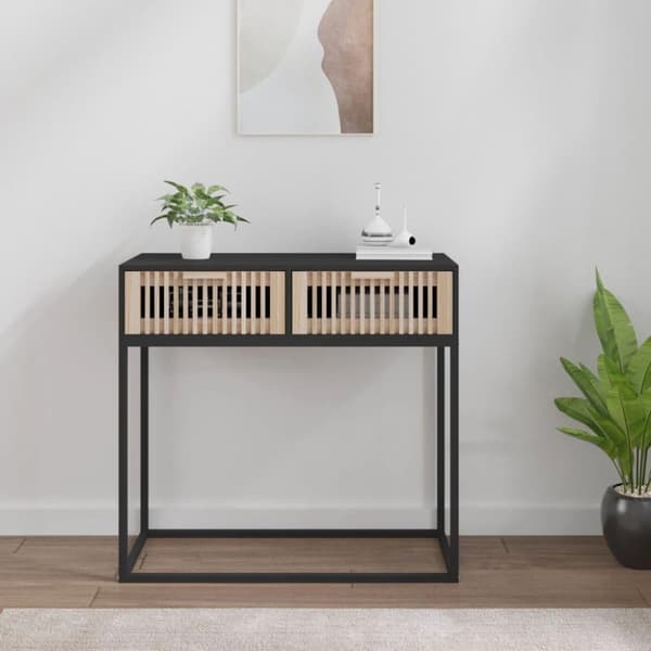 vidaXL konsolbord 80x30x75 cm konstrueret træ og jern sort