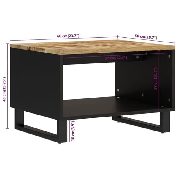 vidaXL sofabord 60x50x40 cm massivt mangotræ