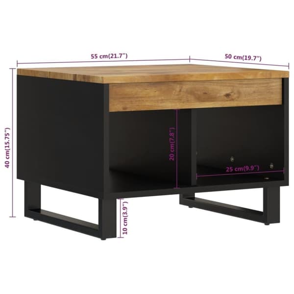 vidaXL Salongbord 55x50x40 cm heltre mango