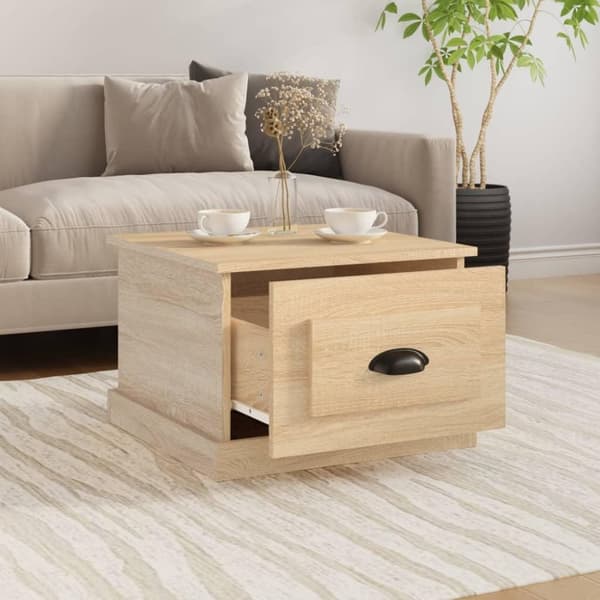 vidaXL Soffbord sonoma-ek 50x50x35 cm konstruerat trä