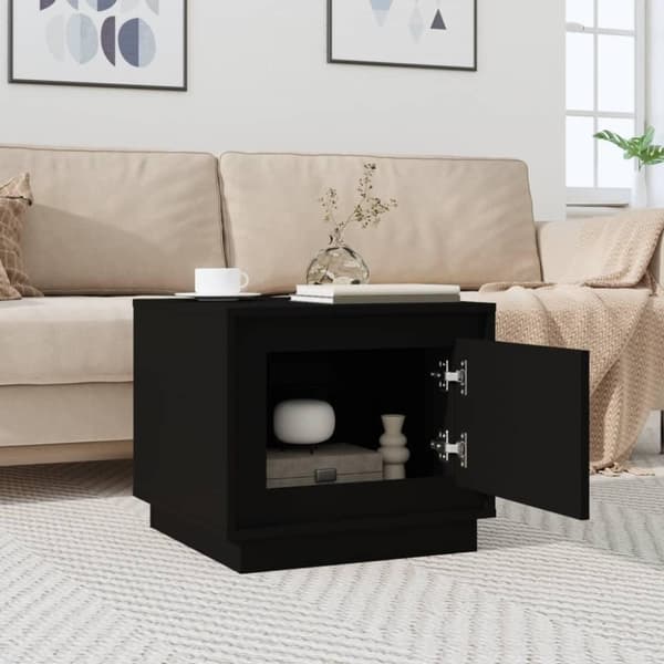 vidaXL Soffbord svart 51x50x44 cm konstruerat trä