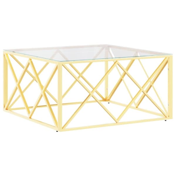 vidaXL Soffbord 80x80x40 cm rostfritt stål och glas